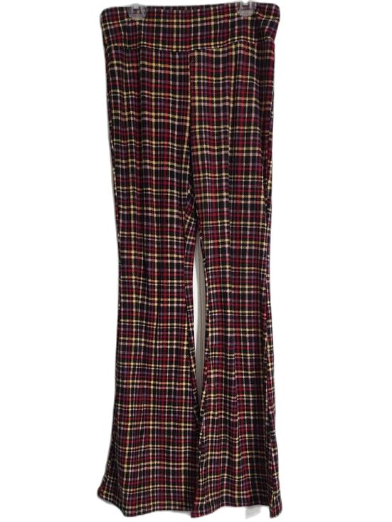 No Boundaries Pants - No Boundaries Plaid Flare Leggings in Red, Yellow, Black